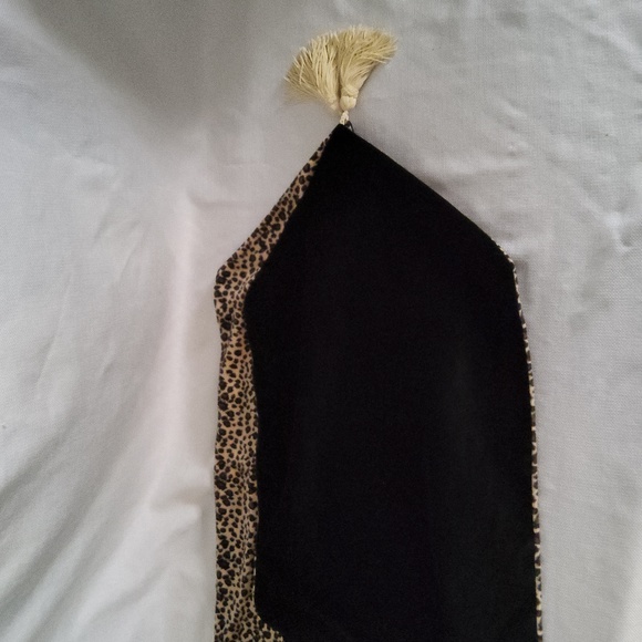 Double sided holiday elegant luxury table runner leopard animal print velvet - Picture 4 of 4